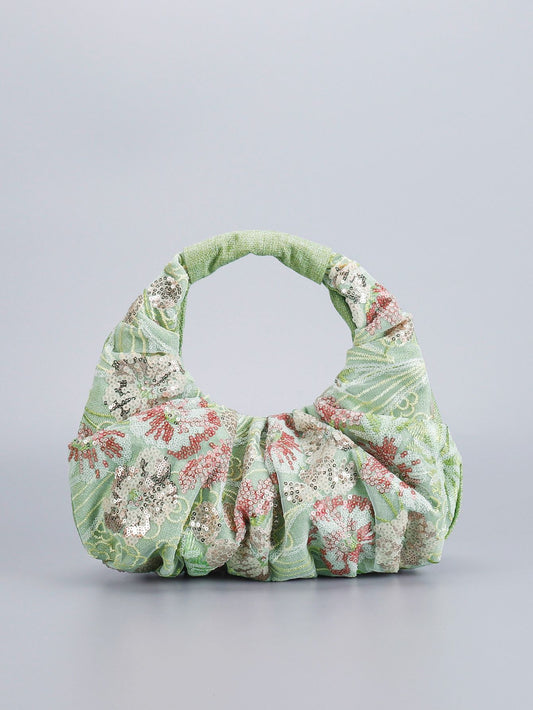 Bolso Bordado Verde Salvia