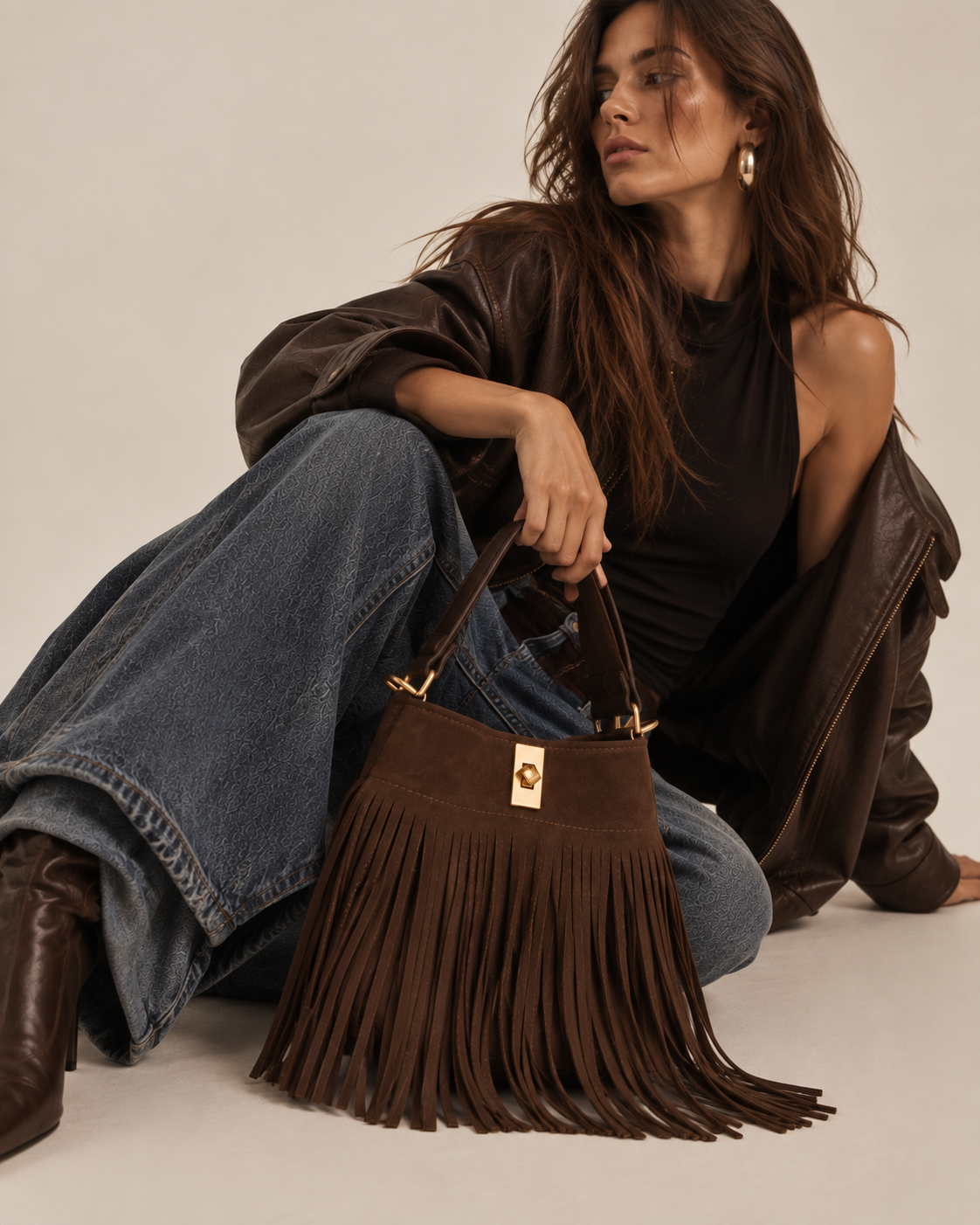 Bolso de Ante con Flecos
