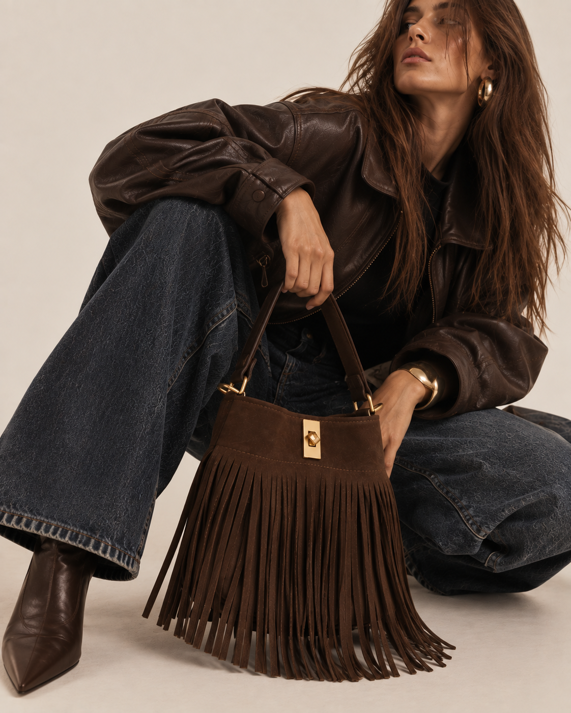 Bolso de Ante con Flecos
