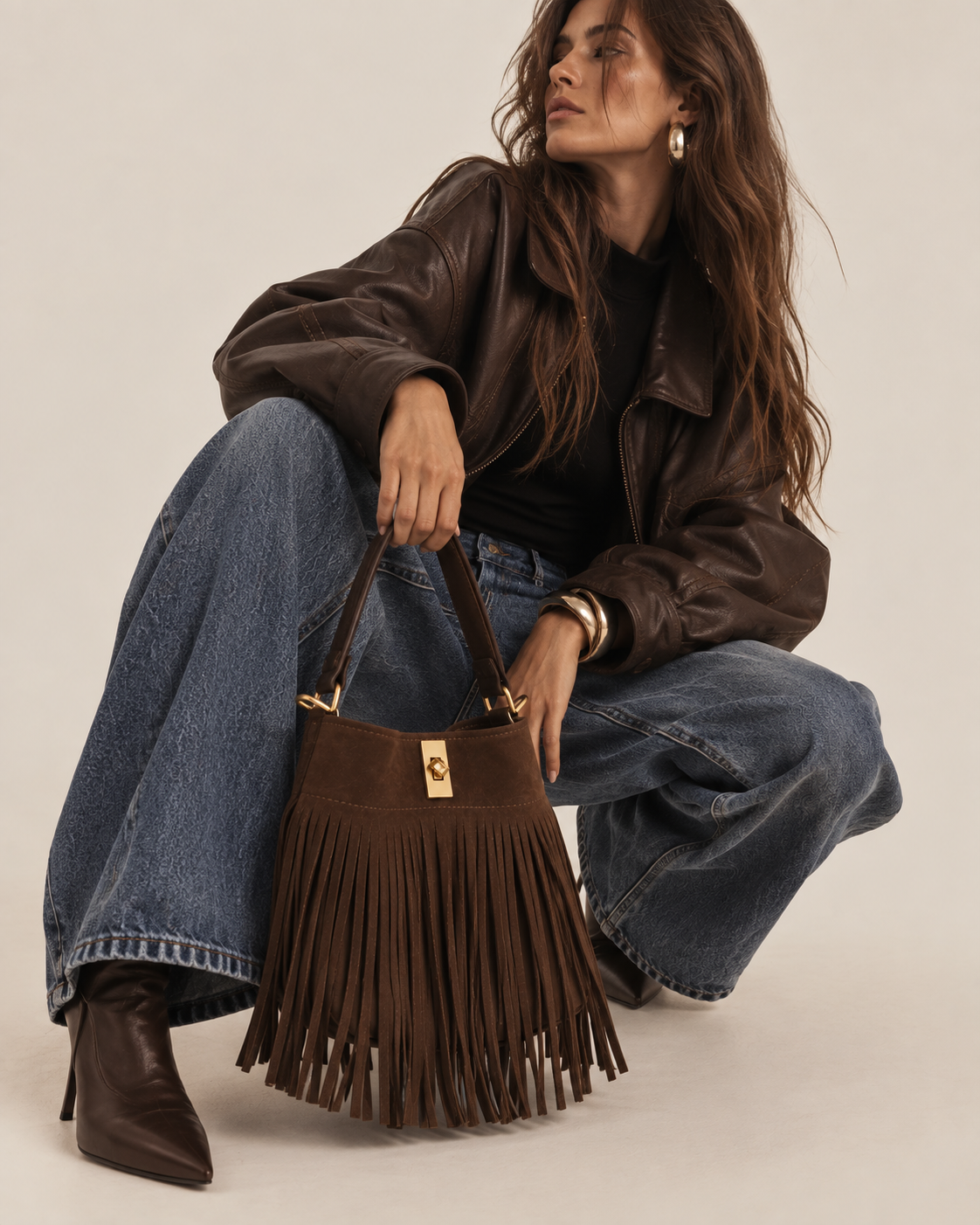 Bolso de Ante con Flecos