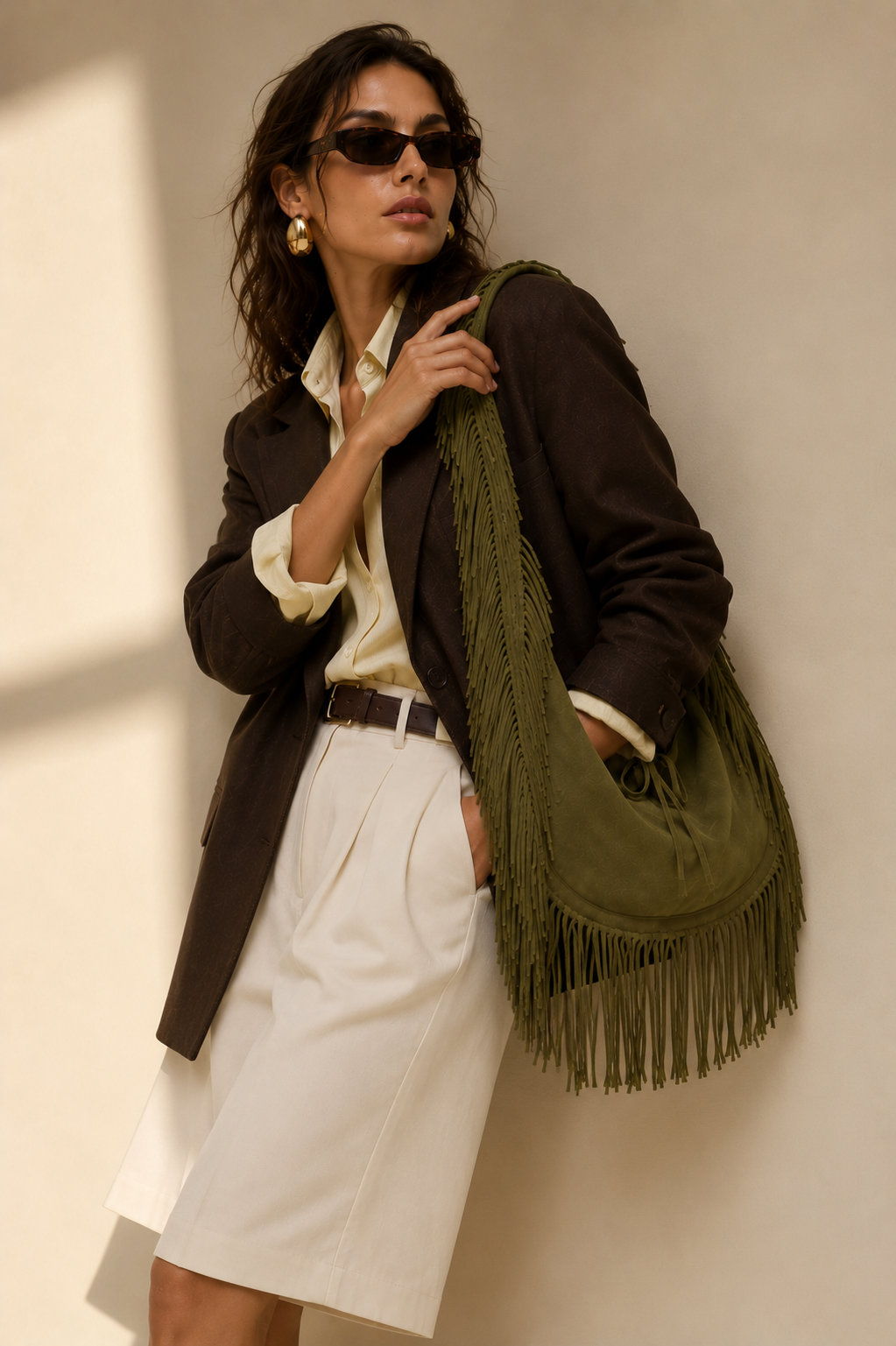 Olivia | Bolso Hobo de Ante con Flecos