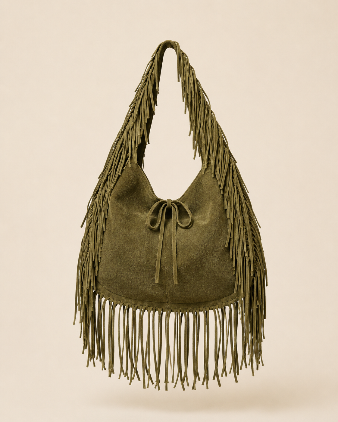 Olivia | Bolso Hobo de Ante con Flecos