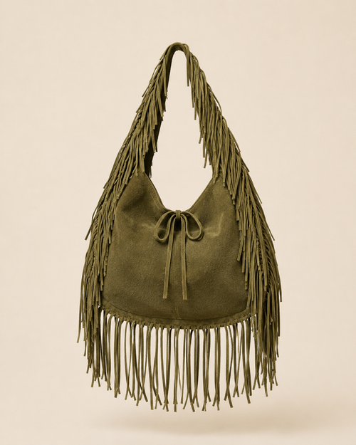 Olivia | Bolso Hobo de Ante con Flecos
