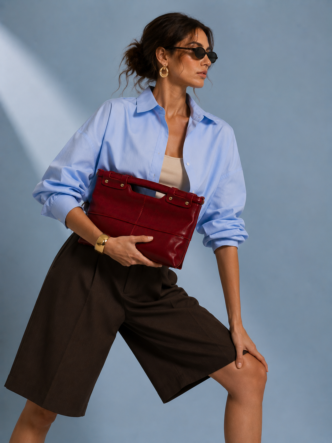 Valentina | Bolso de Piel Genuina Burdeos