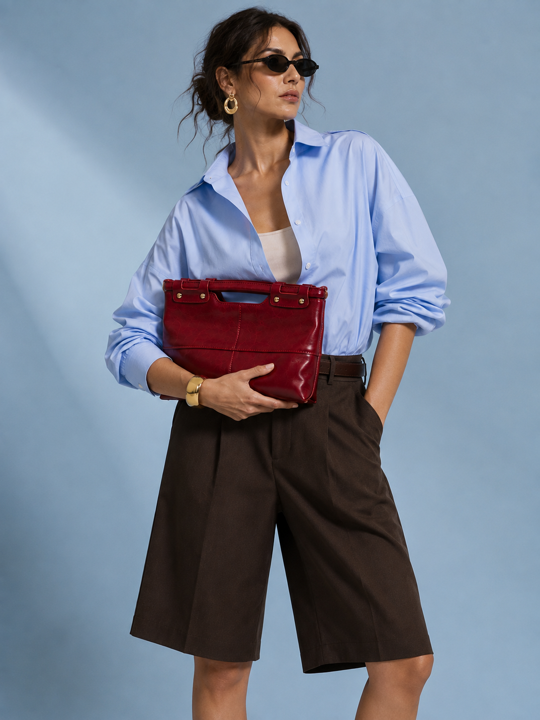 Valentina | Bolso de Piel Genuina Burdeos