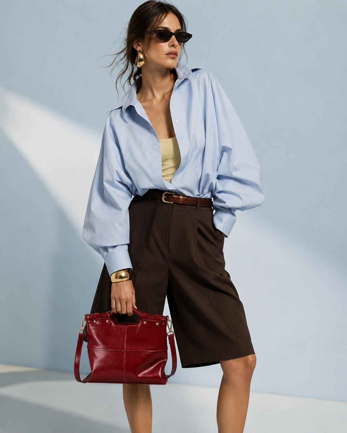 Valentina | Bolso de Piel Genuina Burdeos