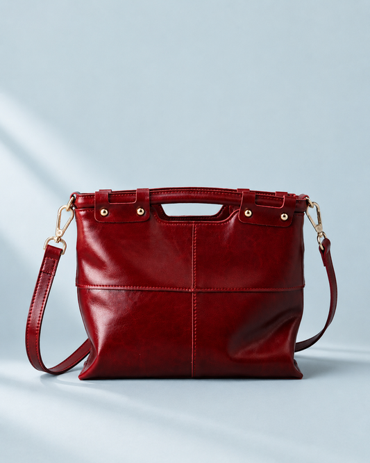 Valentina | Bolso de Piel Genuina Burdeos