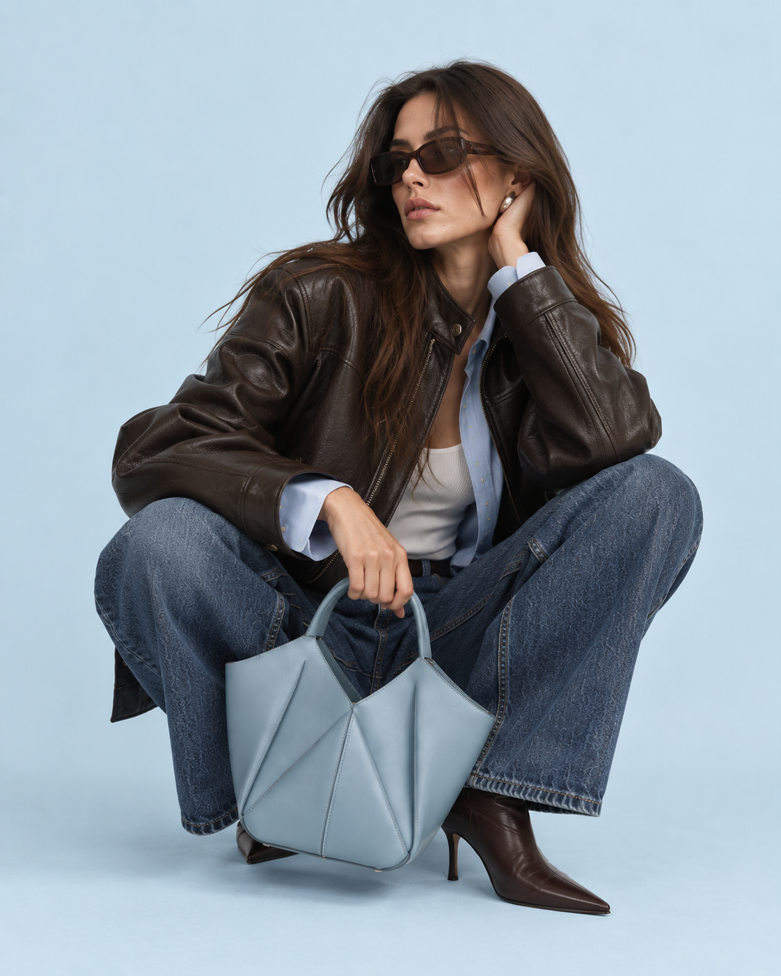 Bolso Geométrico Celeste