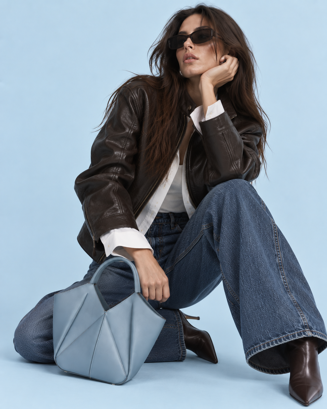 Bolso Geométrico Celeste