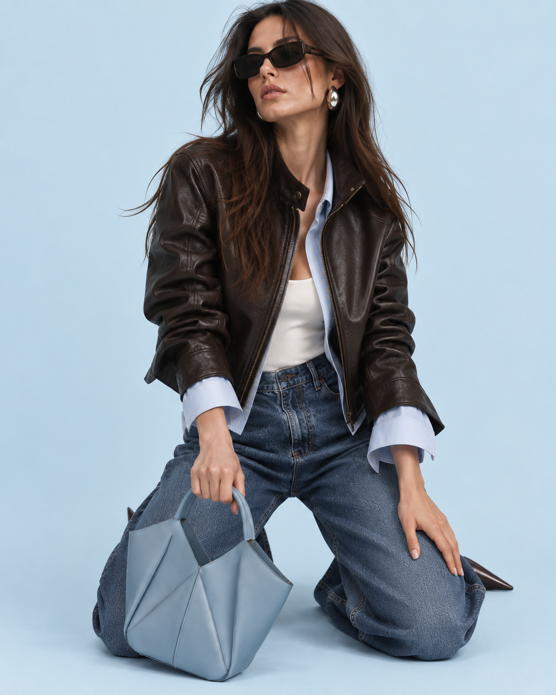 Bolso Geométrico Celeste