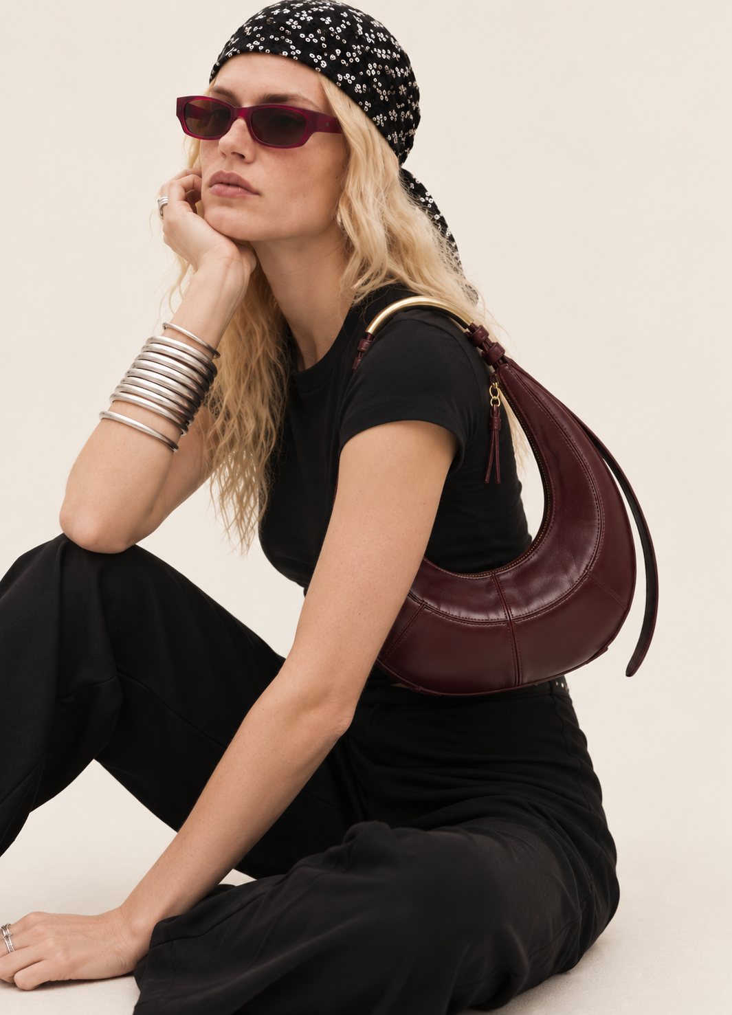 Bolso Hobo Burdeos
