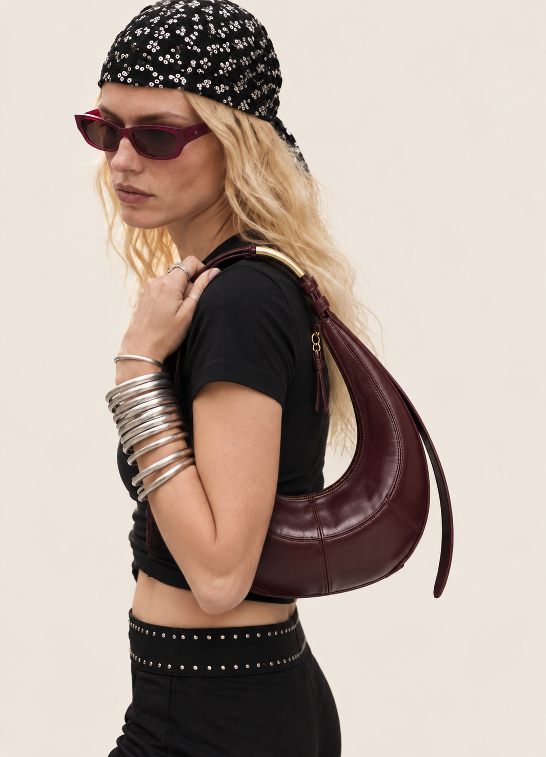 Bolso Hobo Burdeos