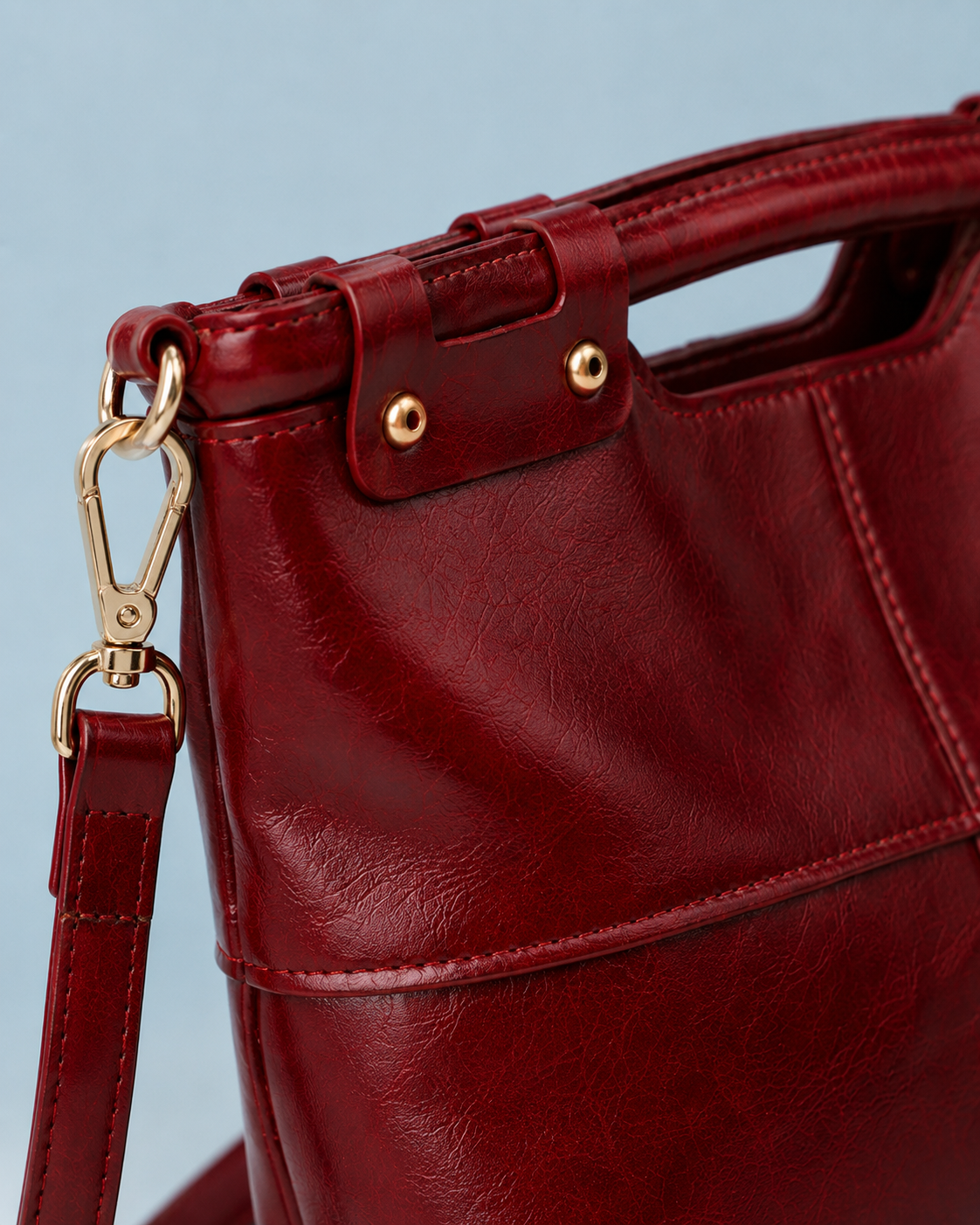 Valentina | Bolso de Piel Genuina Burdeos