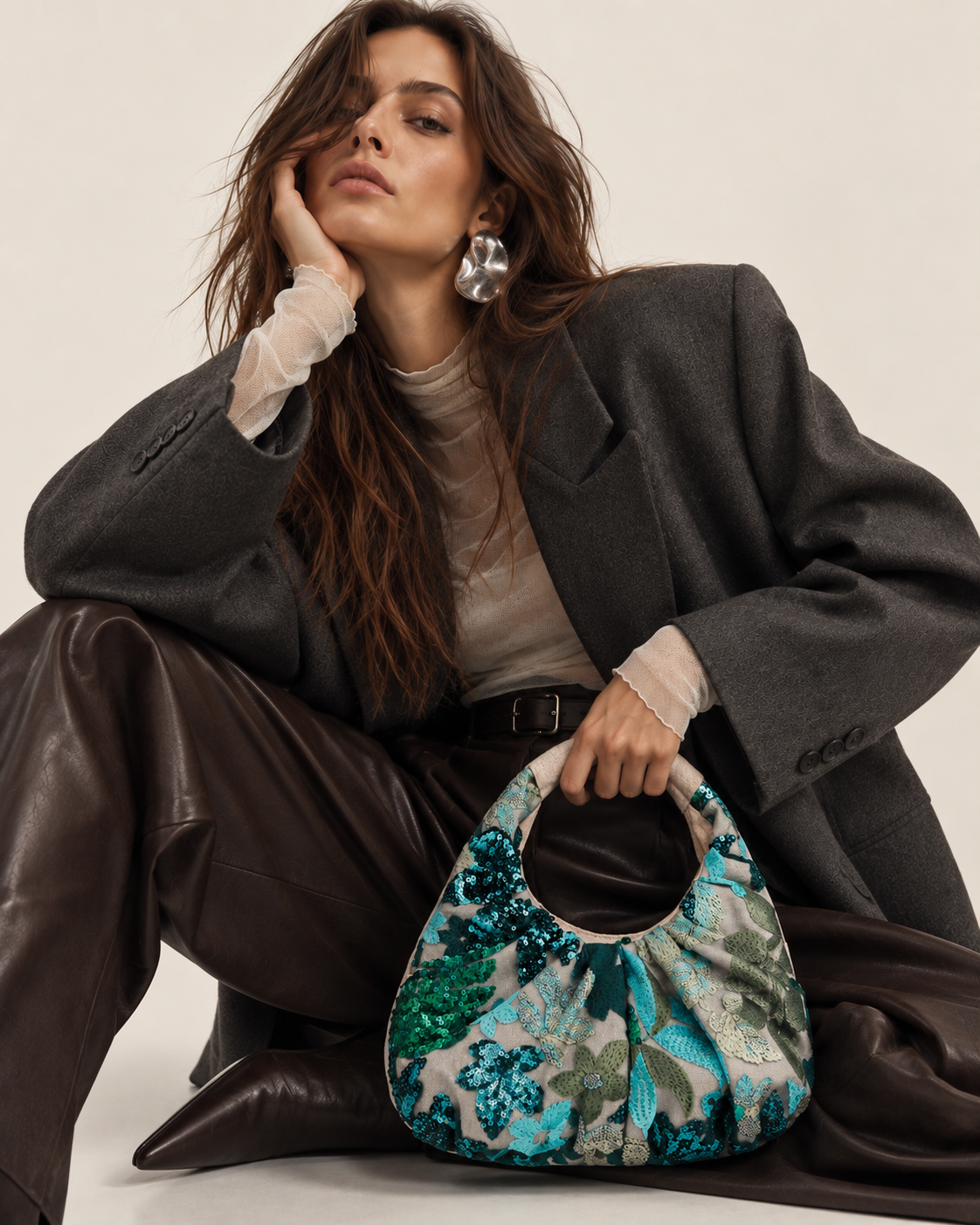 Bolso Bordado Turquesa