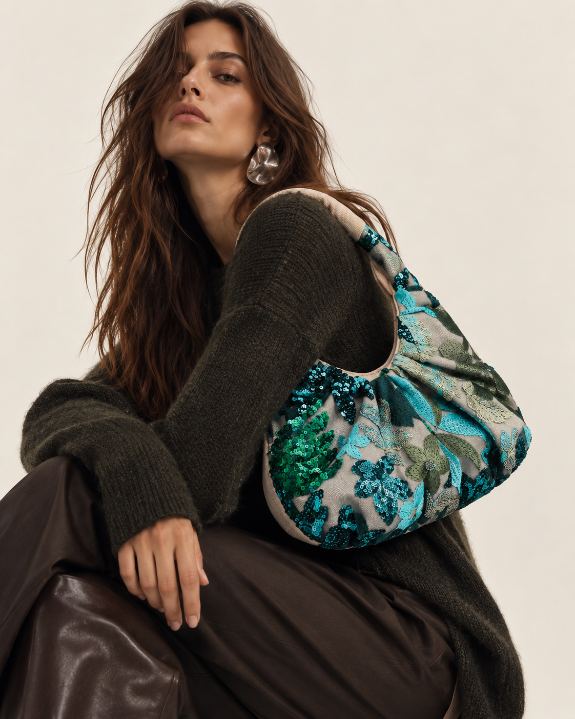 Bolso Bordado Turquesa
