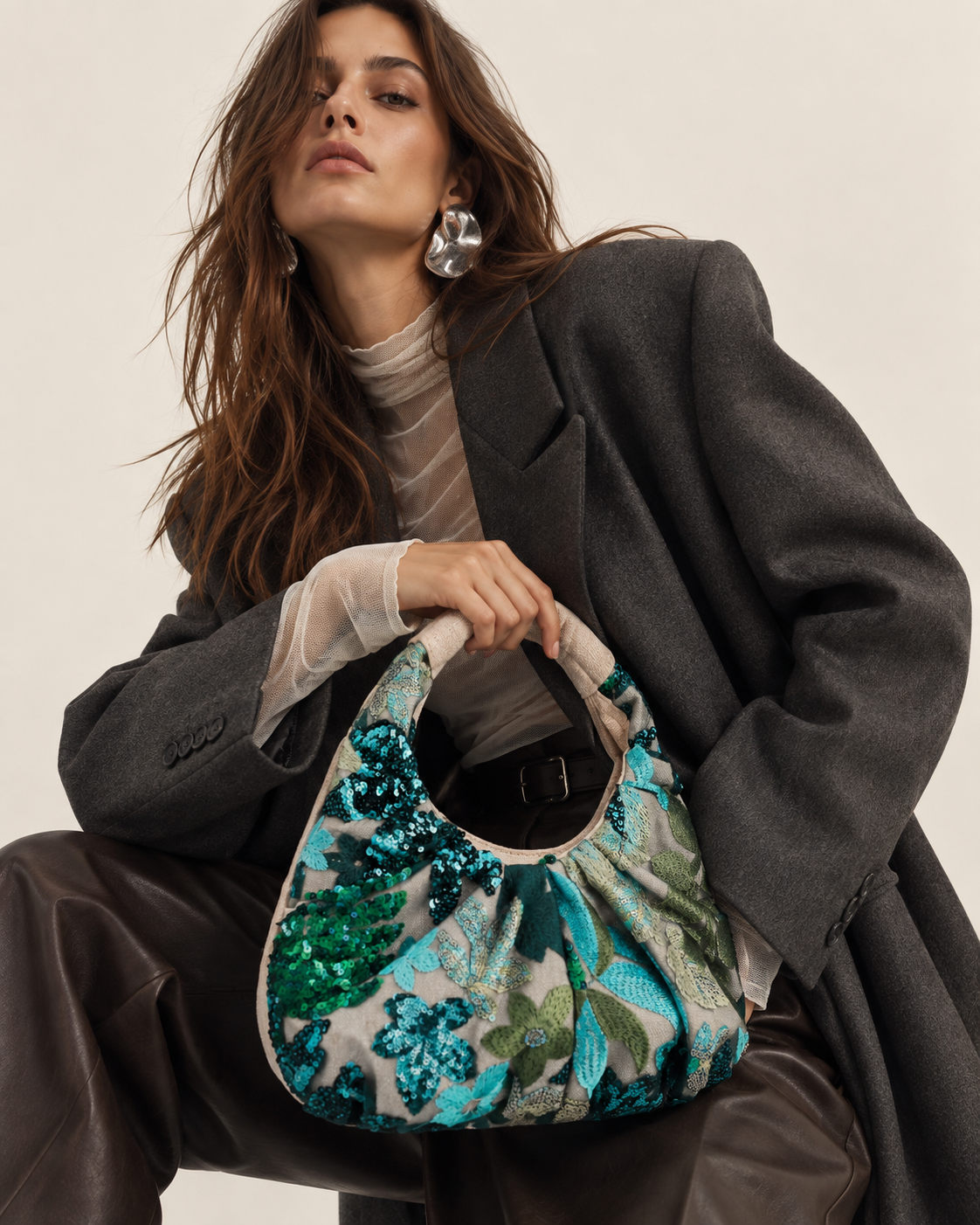 Bolso Bordado Turquesa